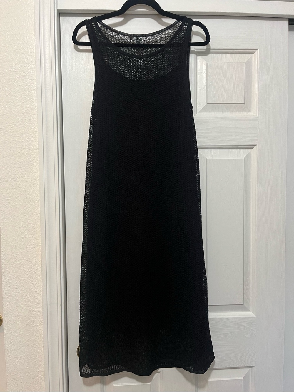 Eileen fisher black silk dress